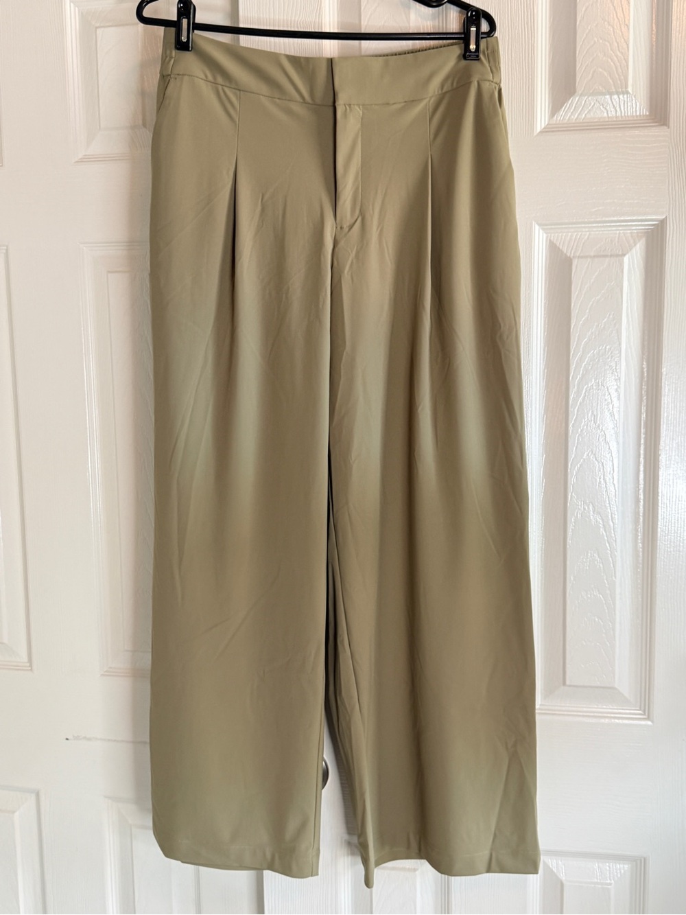 Athleta Pinnacle High Rise Wide Leg Trouser Pant 10P Green EUC